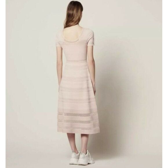 NWT SANDRO PARIS ROSELLE DRESS IN ROSE PINK - Picture 3 of 4